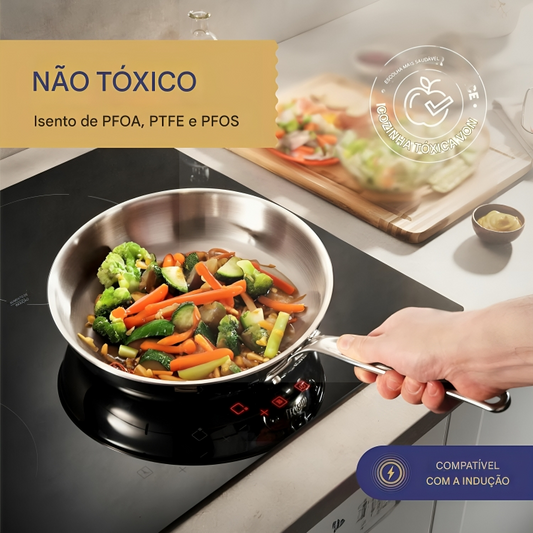 Conjunto de 10 Panelas e Frigideiras de Aço Inoxidável